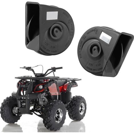 Une paire de klaxons étanches pour voiture, avec hautes et basses fréquences, adaptés aux modèles ATV/UTV 12V. (1/5)