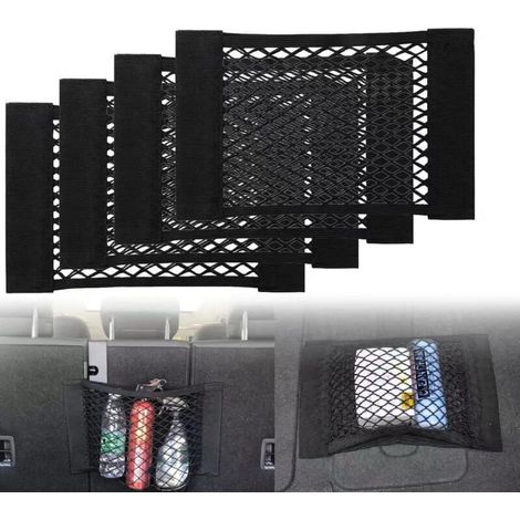 4 Pack Car Trunk Net, Trunk Storage Net, Large Size 40 x 25 cm, Bottles, Groceries, Storage Add On Organizers for Car Truck (1/5)
