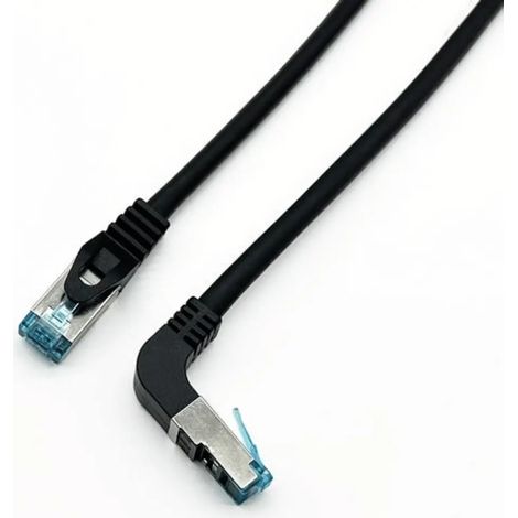 Rj45 Cat6a S/ftp Angled Patch Cord 0,5m Black 605897