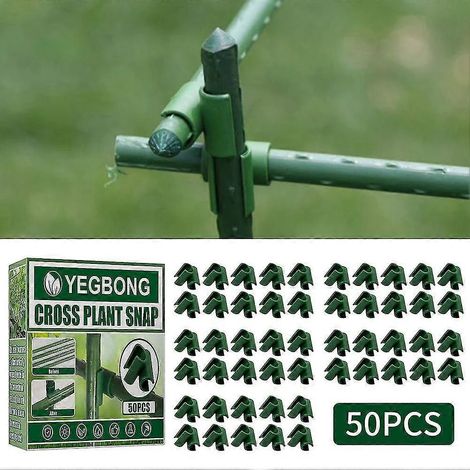 50 clips de fixation pour supports de plantes vertes, à utiliser sur un poteau de structure de jardin fixe. (1/5)