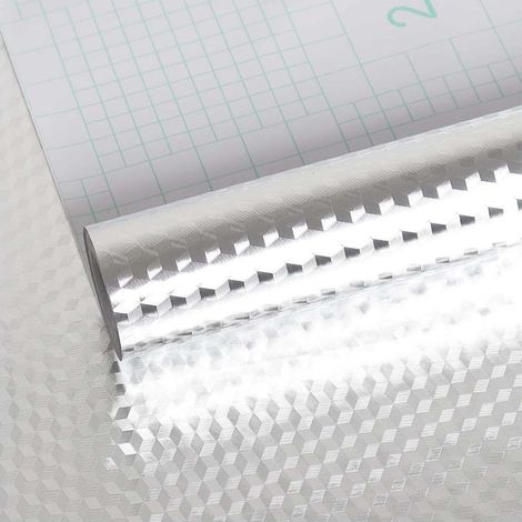Papier adhésif cuisine aluminium 60x10m crédence autocollante étanche anti-graisse film protection cuisine plan de travail meuble inox résistant chaleur (1/5)