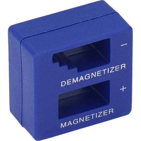 Magnétiseur/démagnétiseur ABS, outil portable pour embouts de tournevis, vis, écrous et pinces à épiler (bleu) (1/5)