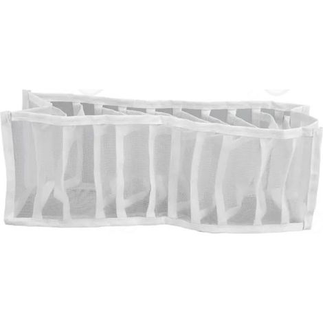 11 pièces Organisateur de tiroir pliable, boîte de rangement pour sous-vêtements en polyester non tissé, blanc, 12x32 cm, idéal pour tiroirs de chambre à coucher (1/4)
