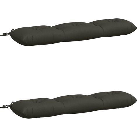 Coussins de banc 2 pièces VIANEN 100 % polyester Anthracite – aménagement extérieur