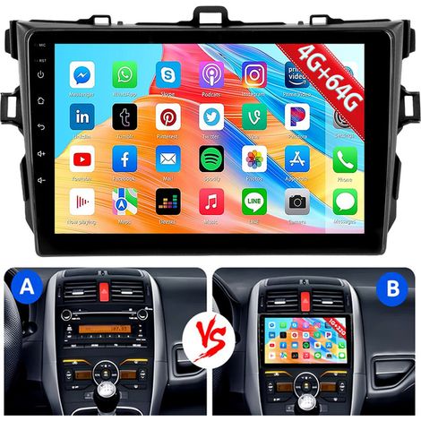 Autoradio Android 15 9 Pouces 32/64Go pour Toyota Auris (2006-2012) - Apple CarPlay, DAB, GPS, Écran Tactile - 4+64G (1/5)