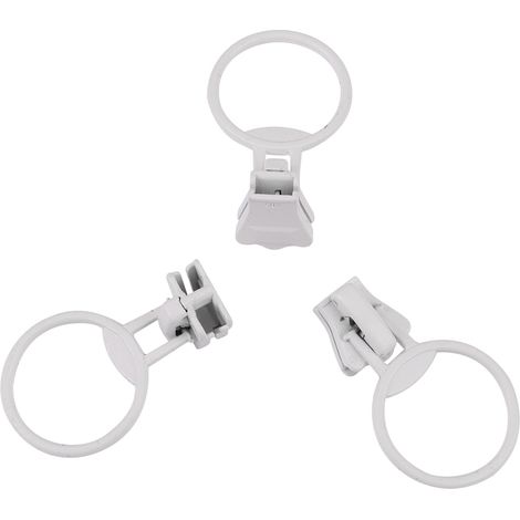 Kit de réparation et de remplacement de 20 curseurs de fermeture éclair en alliage métallique, taille n° 5, avec anneau circulaire (blanc) (1/5)
