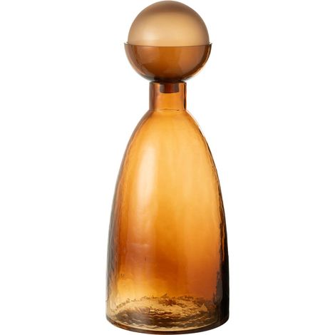 Vase Bouteille Bouchon en Verre "Yoko" 43cm Marron (1/4)