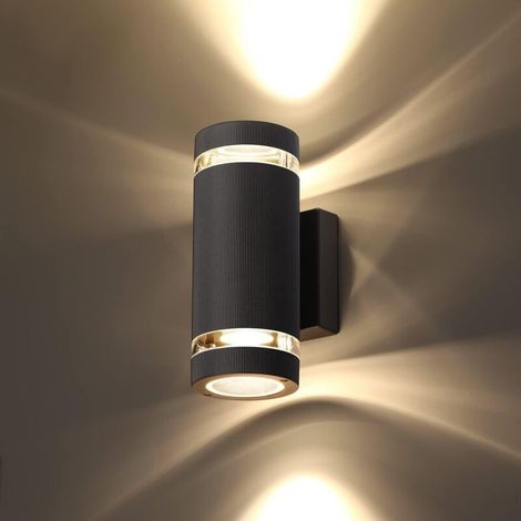 AIDUCHO Led Applique Murale Exterieur, Ip65 Etanche Luminaire Lampe Extérieur, Moderne Éclairage Mural 3000k Aluminium Pour Jardin Garage Terrasse Patio Entrée, Lumiere Eclairage Exterieure, Noir Circ (1/5)