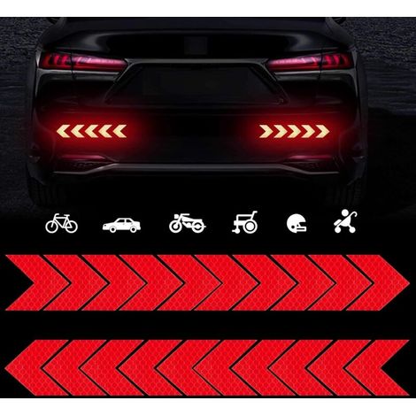 20 pegatinas reflectantes de alta intensidad para coche, visibilidad nocturna, calidad diamante, impermeables, advertencia de seguridad para coche, cochecito, motocicleta (rojas)