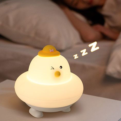 Lampe de chevet bébé rechargeable LED mignonne en silicone, veilleuse petit canard, adorable poussin (1/5)