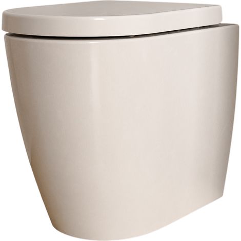 BERNSTEIN - WC à poser Blanc brillant 36x54x42cm (LxPxH) sans rebord, abattant fermeture progressive + soft-close - VIREO (1/5)