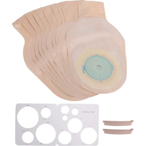 10 pièces Sacs de Colostomie Jetables, Poches pour Stomie Iléostomie, Fournitures pour Stomisés (1/5)