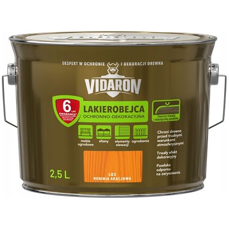 Vernice protettiva VIDARON 2,5L Nero Robinia Acacia 1 pz. (1/5)