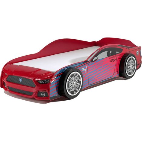 Pack - Lit Enfant & Matelas "Panther Power" 90x200cm Rouge (1/2)