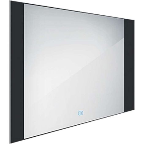 Nimco Espejos - Espejo con luz LED, 80x60 cm, sensor táctil, aluminio/negro ZPC 41003V-90