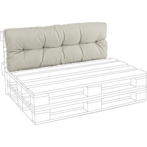 Gepolstertes Kissen für Holzpaletten Sofas 120 cm -Beige / Rückenlehne (1/5)
