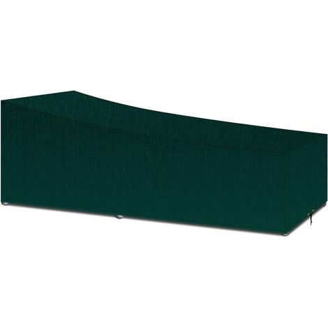 Abdeckung für Sonnenliegen wasserdicht PE-Gewebe UV-Schutz 220x80x35/55cm Grün (1/5)