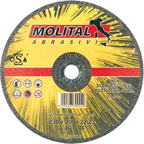 DISCO DA TAGLIO PER INOX MOLITAL Ø 115x1,0 mm Q.TA 50