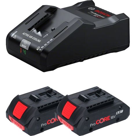 Set di avviamento Bosch 2x ProCORE 18 V 4,0 Ah Batteria professionale agli ioni di litio ( 2x 1600A016GB ) + Caricabatterie GAL 18V-160 Professional ( 1600A02T5G )