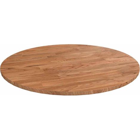 vidaXL Dessus de table rond Marron clair Ø40x1,5 cm Bois chêne traité (1/4)