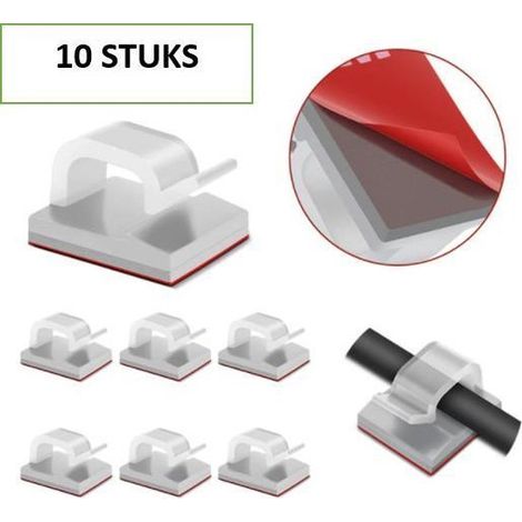 Lot de 10 supports de câble transparents - Serre-câbles - Attache-câble - Organiseur de câbles (1/3)