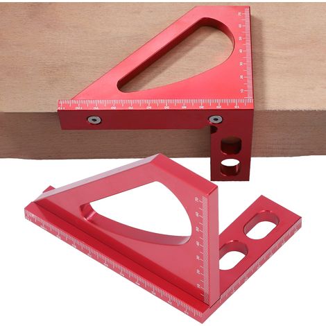 Outil de traçage multifonctionnel, équerre, outil de mesure d'angle droit à 45 degrés en alliage d'aluminium, outil auxiliaire de traçage pour le travail du bois (1/5)