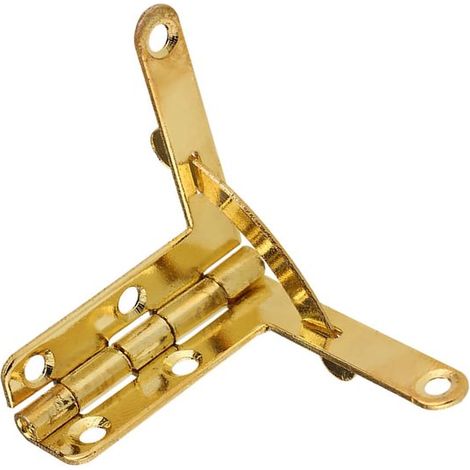 IMstore - Mini bisagras - Caja decorativa de madera - 20 piezas - Oro - Refuerzo - Para joyería y regalos - 90 grados (1/5)