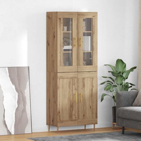 Highboard 2 pcs Artisan-Eiche Holzwerkstoff