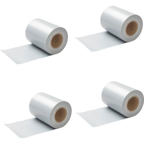 Jiubiaz 4 Rollen PVC Sichtschutzstreifen 50m x 19cm Sichtschutzfolie mit 40 x Befestigungsclips für Gartenzaun, Balkon  Grau