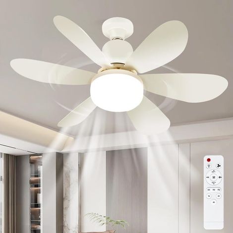 Deckenventilator mit Licht, Deckenventilator mit Fernbedienung und Licht, leise, 3 Geschwindigkeitsstufen und 3 Temperaturstufen (1/5)