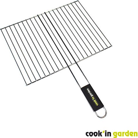 Cook'in Garden Grille de cuisson barbecue 40 x 30 cm chromé (1/2)
