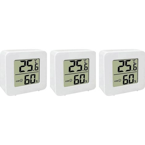 Thermomètre 3 pièces pour intérieur Raumthermomètre numérique intérieur Hygromètre LCD Intelligent Mesures de température élevées du capteur Moniteur de température pour l'espace intérieur (1/5)