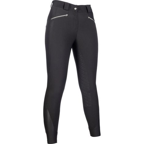 46 IT, Nero: Pantaloni equitazione donna traspiranti full grip modello Harbour Island con tasche zip