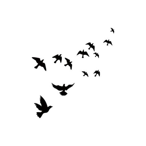 Sticker mural en PVC noir sculpté, motif groupe d'oiseaux, pour salon, canapé, fond TV, adhésif mural (1/4)