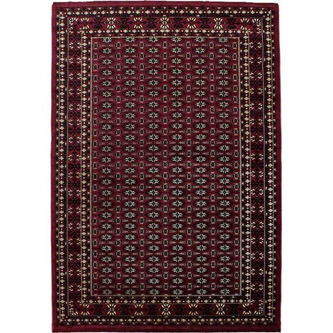 Tapis orient 80x150 rouge rectangle motifs orientaux BISKO 3 (1/5)