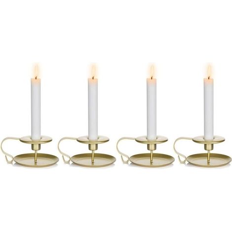décoration de Noël Bougeoir Conique Bougeoirs en Chandelier, Bougeoirs de Table en Or pour la Cérémonie de Mariage, Chandelier pour Halloween Décoration de Salle à Manger de Noël, 4 Pièces cadeau de N (1/5)