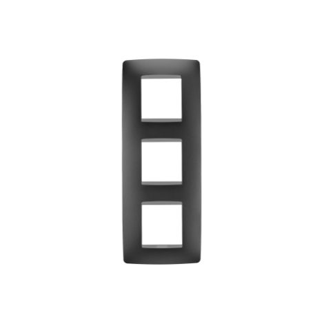 PLAQUE ONE INT. 2+2+2P V. NOIR SATIN GEWISS GW16127VN (1/2)