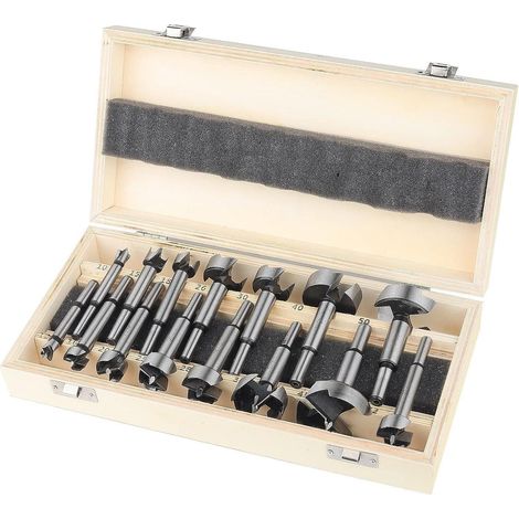 Forstnerbohrer Set Holz Aufbewahrungskoffer Bits 15tlg. 10-50mm (1/5)
