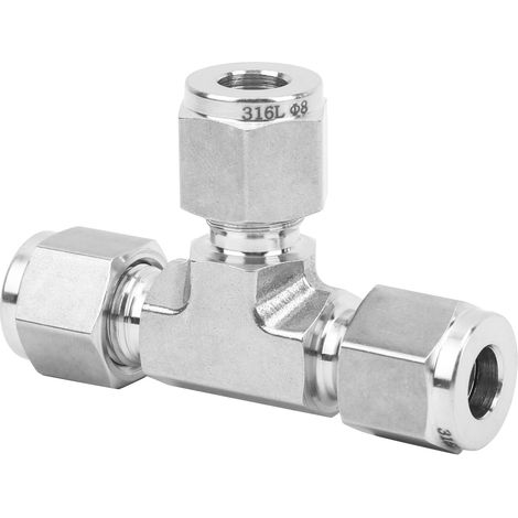 Raccord en T à compression, diamètre égal, en acier inoxydable 316 forgé à chaud SS-600-3Ф8 (1/5)