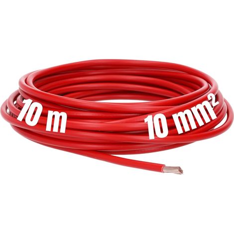 10 Meter Lapp 4520045 H07V-K 10 mm² rot I Verdrahtungsleitung I Aderleitung flexibel I PVC-Einzelader I Litze 10mm2 I Verdrahtung