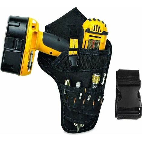 Borsa portautensili con cintura regolabile, custodia per trapano resistente, borsa da lavoro per manutenzione elettronica, borsa per utensili di perforazione, borsa sospesa (1/4)