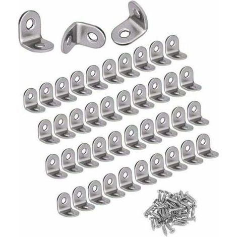 Equerres Metalliques,30PCS Equerre de Fixation Petits Equerre Angle Support Angle Droit en Acier Inoxydable Support d'Angle à 90 Degrés, 20 x 20 x 16mm,pour Bois,Meubles,Placard，
