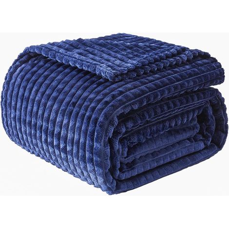 Kuscheldecke Fleecedecke Couchdecke 02-marineblau 150 x 200cm (1/5)
