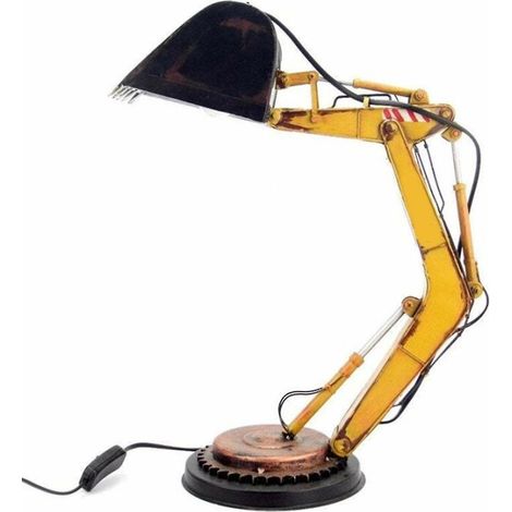 Lampe de chevet à LED modèle excavatrice en vintage Fer (1/5)