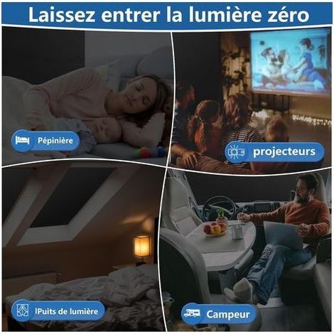 Magnetisches Verdunkelungsrollo ohne Bohren, 300 x 145 cm, isolierender Verdunkelungsstoff für Dachfenster, Sonnenschutz, tragbare Verdunkelungsfolie für Babyzimmer. (1/5)