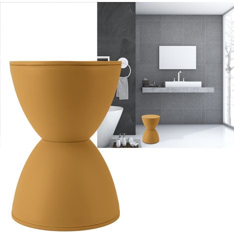 Tabouret Rond Style Nordique Moderne en Plastique Forme Sablier pour Salle de Bain et Dressing