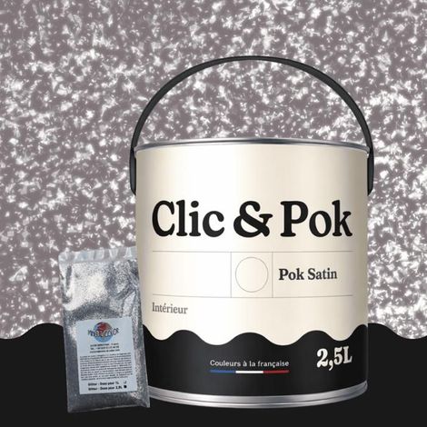 Peinture Effet Pailleté pour Murs & Plafonds - POK PAILLETTE - 2,5L - Violet Maronné (1/4)