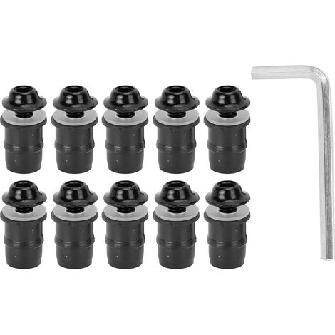 Lot de 10 vis M5x16mm pour pare-brise moto, kit de boulons universel avec clé, noir (1/5)
