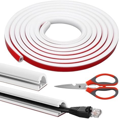 Canalina Portacavi Flessibile in PVC, Protezione Cavi a Pavimento, Ponte Cavi Semicircolare, Protegge Pavimenti, Soffitti e Pareti (1/3)