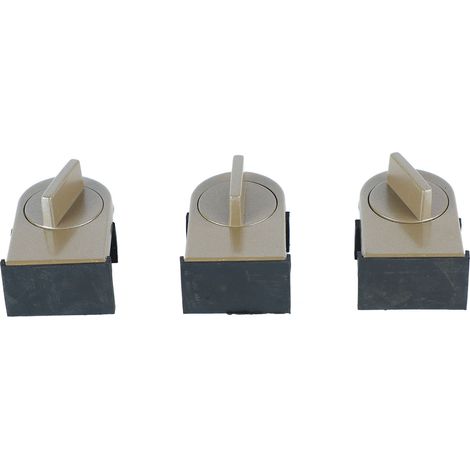 Verrou coulissant 3 pièces en alliage d'aluminium, sécurité fenêtre pour maison, chambre, salle de bain, bureau, marron (1/5)